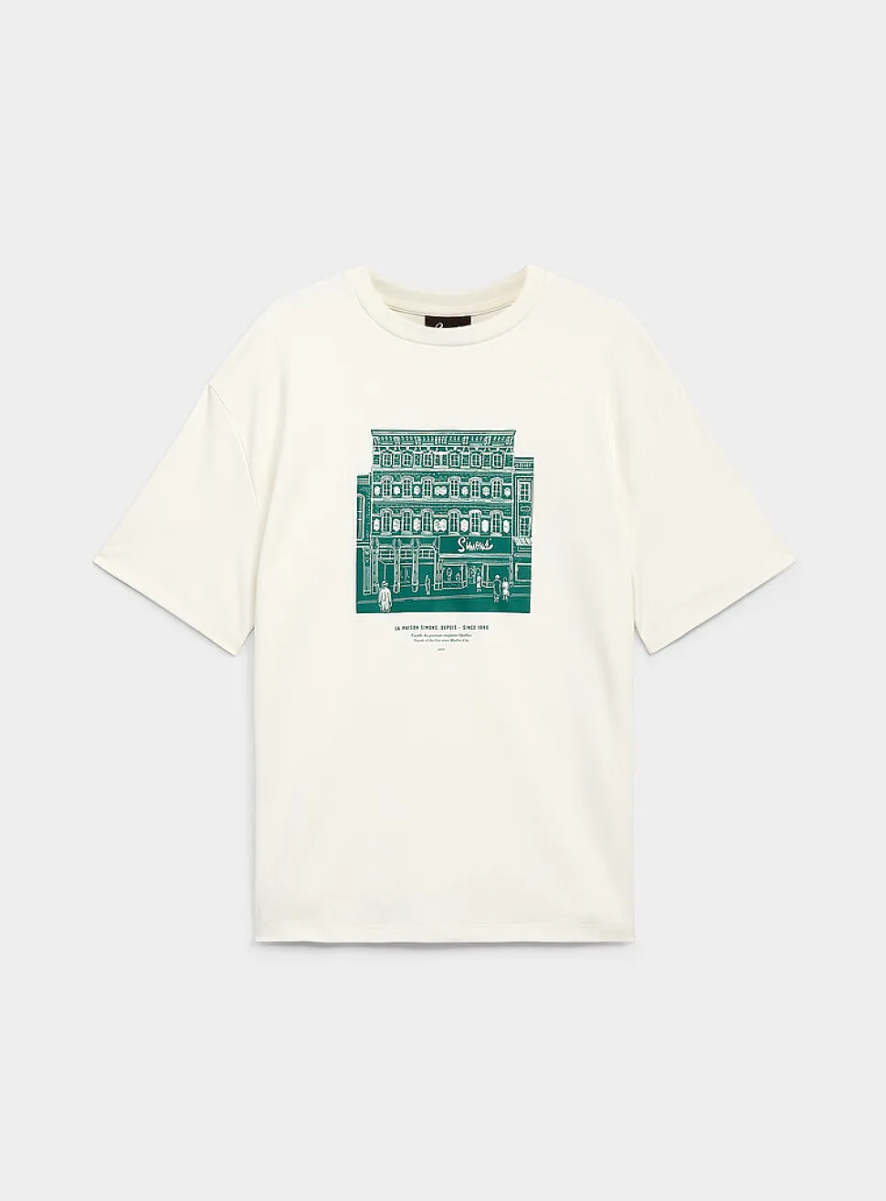 1840 print T-shirt