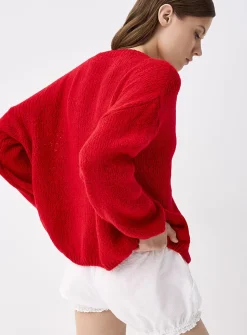 Puff-sleeve cardigan