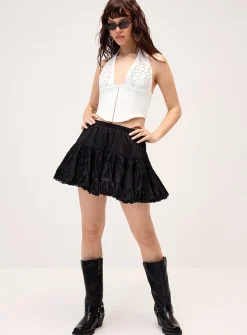 Puffy tiered miniskirt