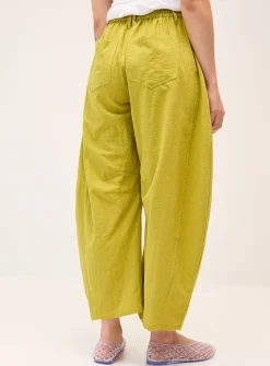 Pure cotton barrel-leg pant