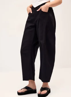 Pure cotton barrel-leg pant