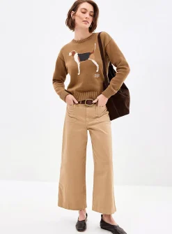 Pure cotton dog jacquard sweater