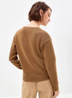 Pure cotton dog jacquard sweater