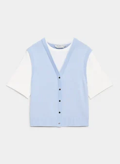 Pure cotton overlaid vest