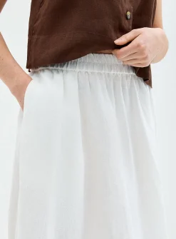 Pure linen flared skirt
