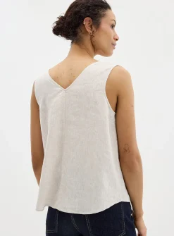 Pure linen V-neck cami