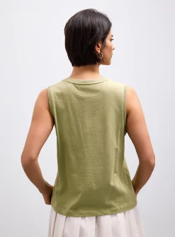 Pure organic cotton crew-neck tank
