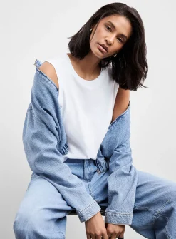 Pure organic cotton crew-neck tank