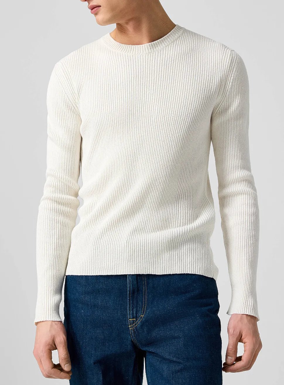 Pure silk rib-knit sweater