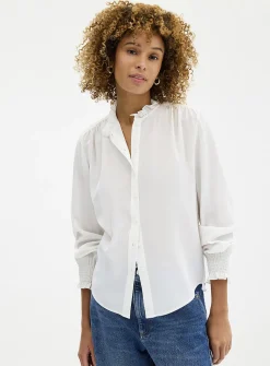Pure silk ruffled blouse
