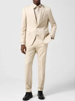 Pure virgin wool fitted ivory-coloured pant