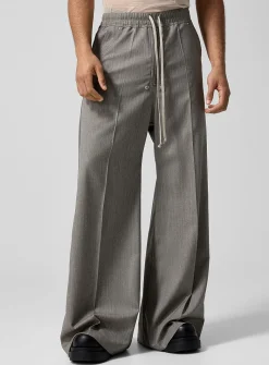 Pure wool wide-leg pant