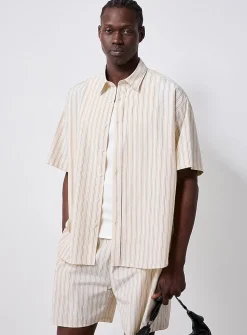 Pyjama-stripe poplin shirt