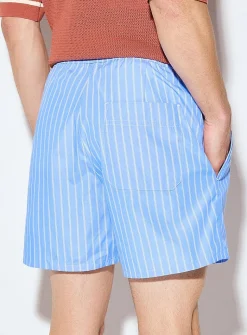 Pyjama-stripe poplin short