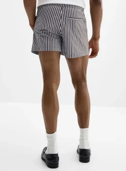 Pyjama-striped poplin short