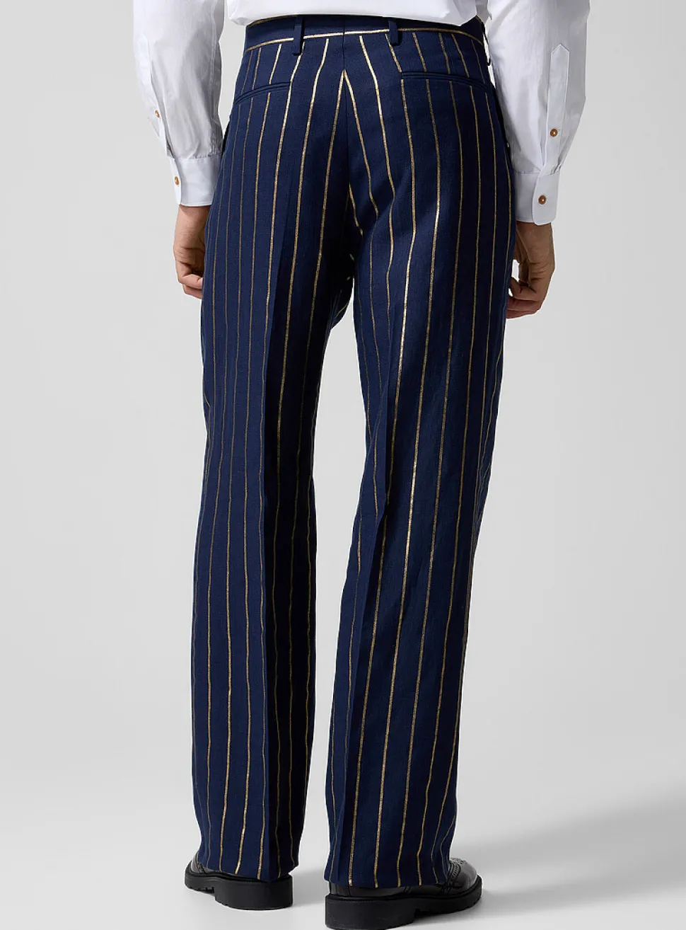 Rafael golden stripes pure linen pant