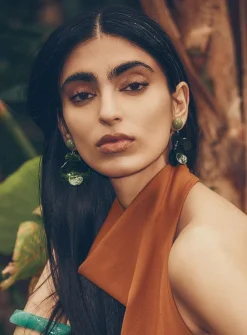 Raised flower statement earrings