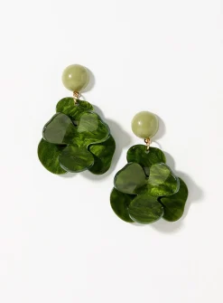 Raised flower statement earrings