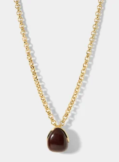 Raisin wood pendant necklace