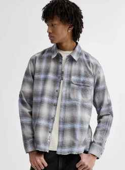 Raw-edge check shirt