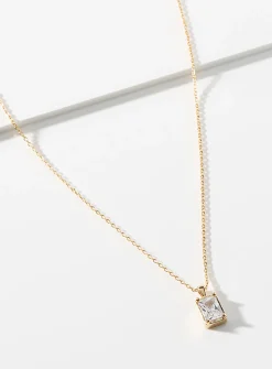 Rectangular crystal necklace