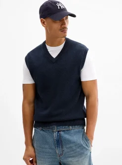 Recycled cotton knit sweater vest