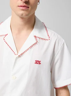 Redbud lace trim cabana shirt