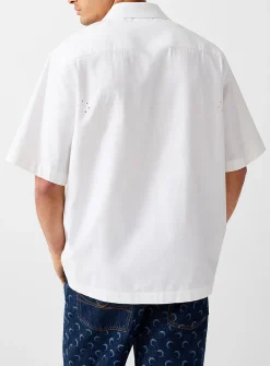 Regenerated openwork cabana shirt