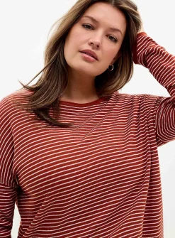 Reprocessed linen striped sweater