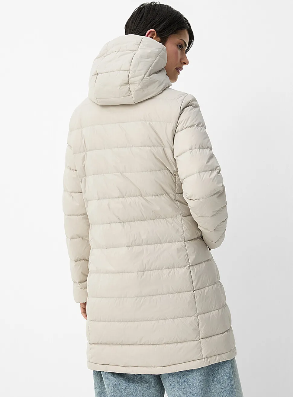 Reprocessed nylon half-length coat