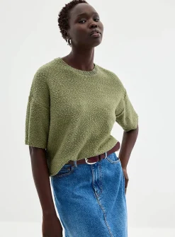 100% reprocessed cotton textured sweater
