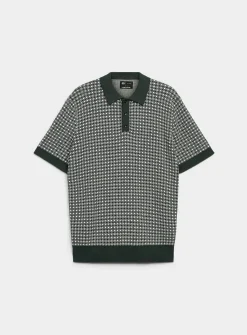 Retro jacquard polo