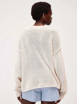 Reverse seams loose sweater