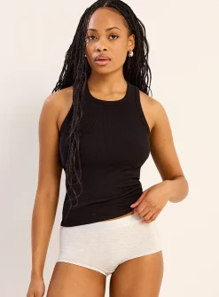 Ribbed crew-neck cami