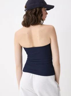 Ribbed double-layer tube top