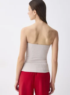 Ribbed double-layer tube top