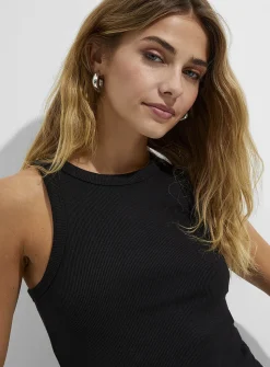Ribbed organic cotton racerback cami