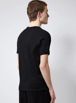 Ribbed raglan-sleeve T-shirt
