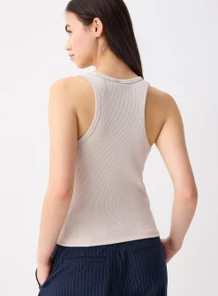 Ribbed scoop-neck cami