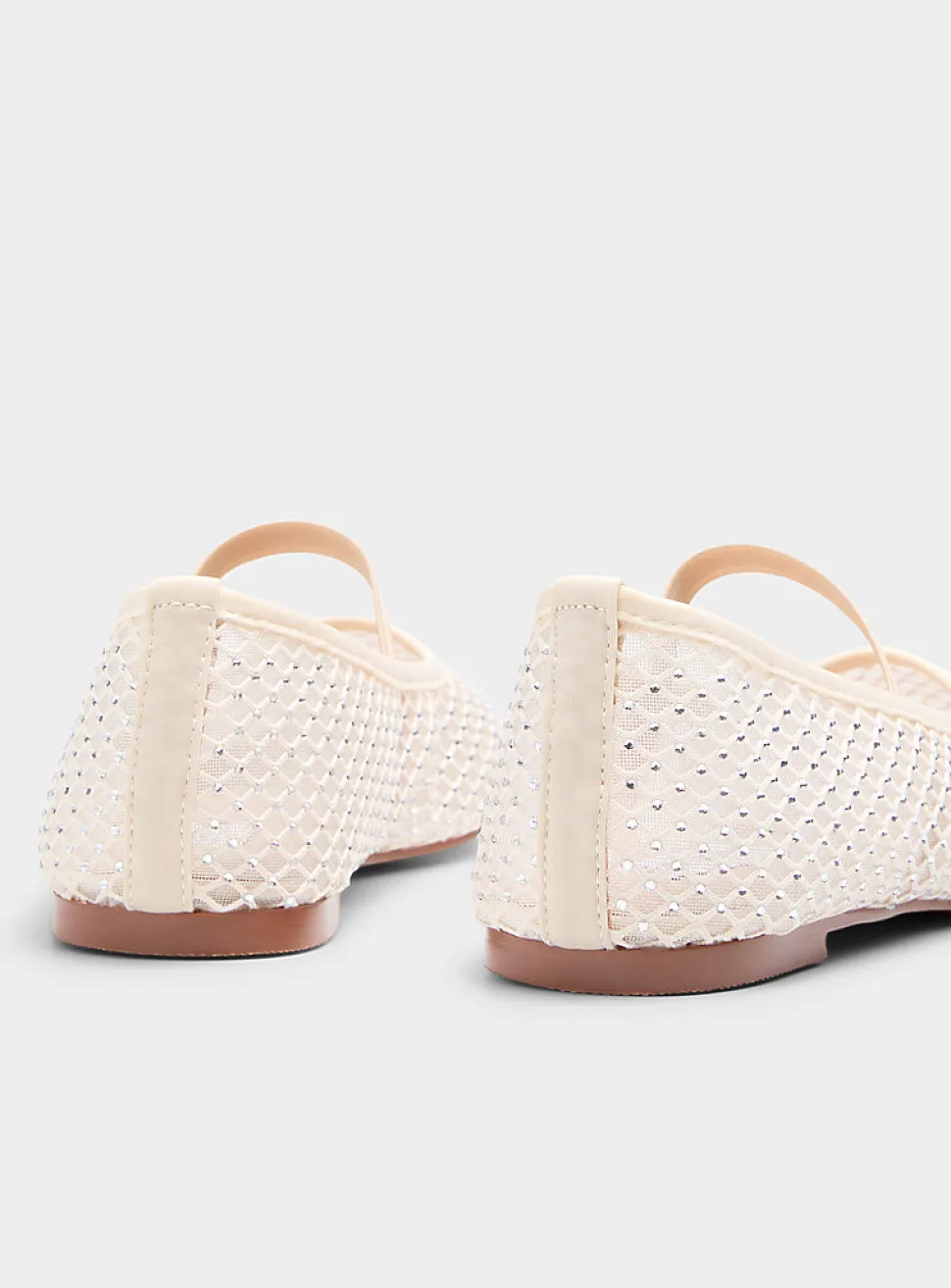 Roamm mesh and crystals Mary Jane ballet flats