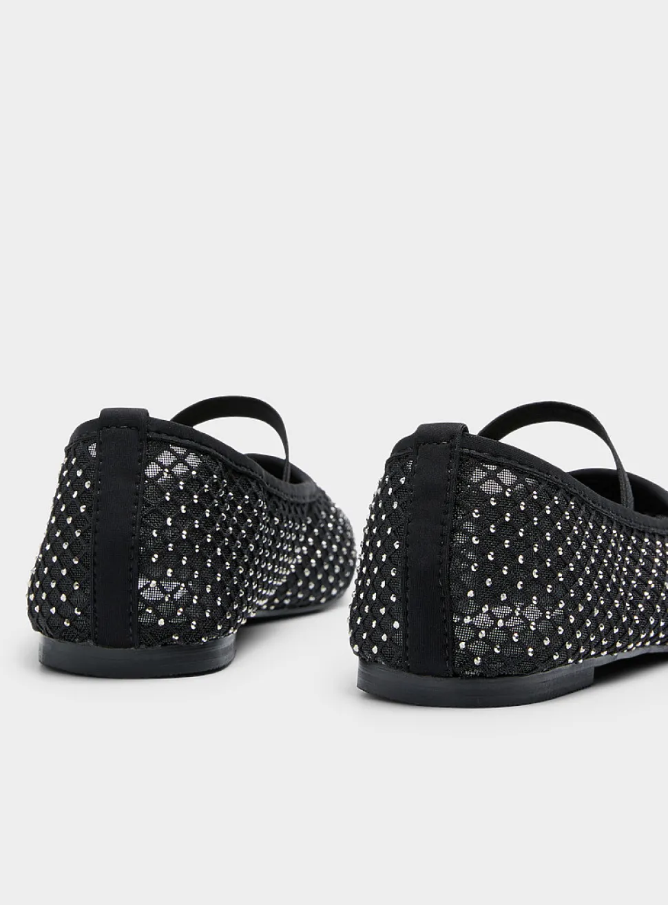 Roamm mesh and crystals Mary Jane ballet flats
