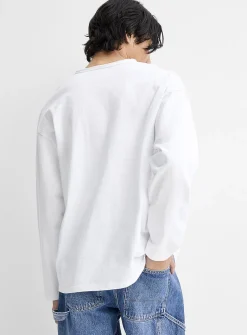 Rolled neck Henley T-shirt