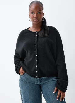 Roll-edge cardigan