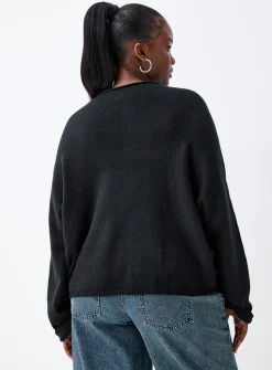 Roll-edge cardigan