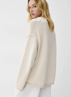 Rolled-hem loose sweater