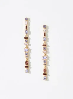 Romantic gemstone long earrings
