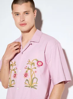 Ronen floral bouquet embroidery shirt