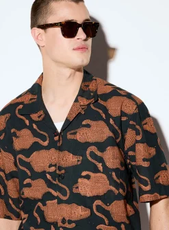 Ronen tiger mosaic shirt