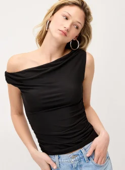 Ruched off-the-shoulder cami