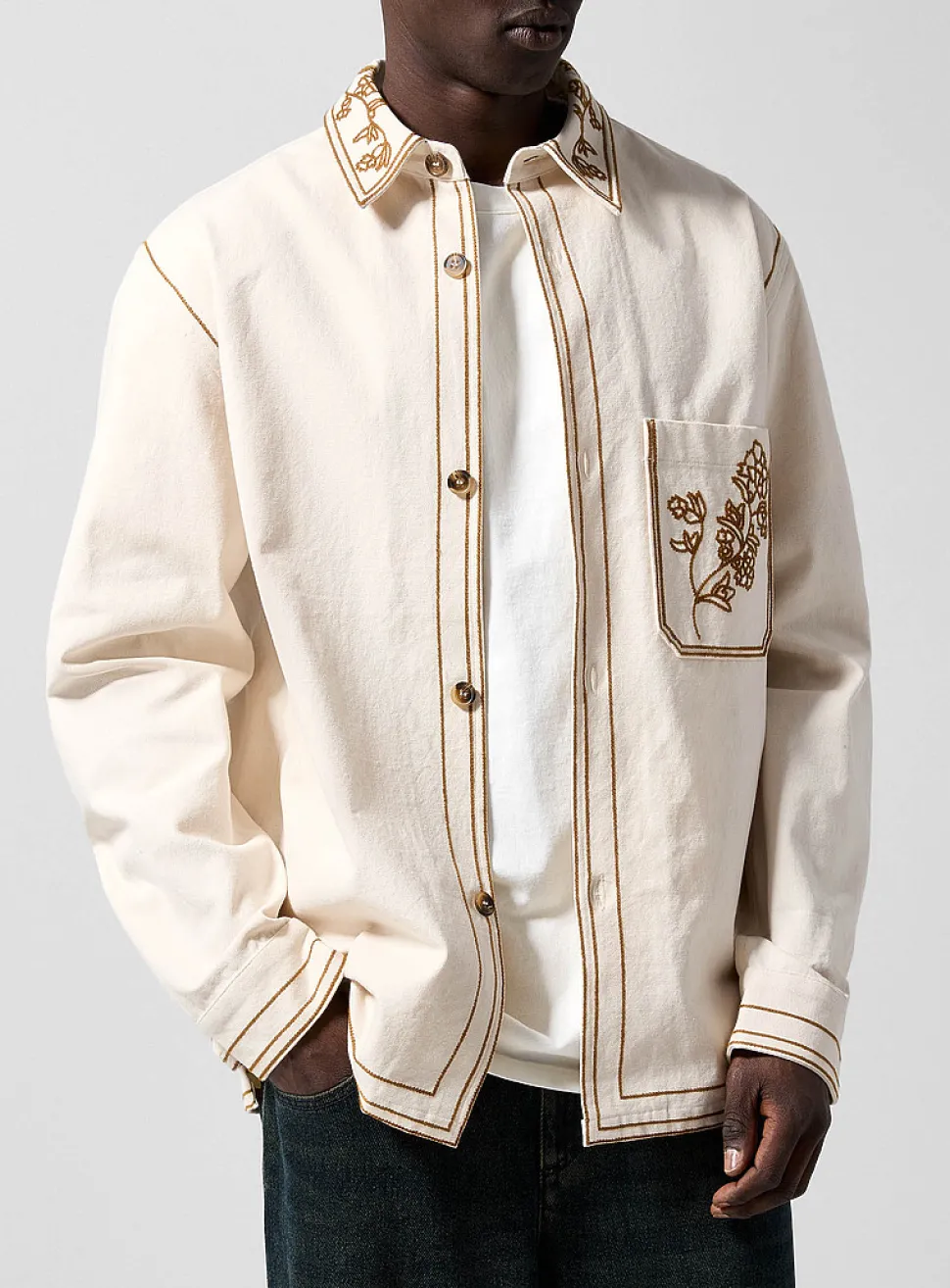 Rudy floral embroidery overshirt